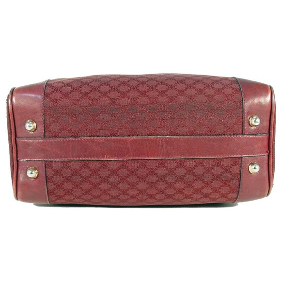 CELINE Vintage Bordeaux Macadam Canvas Boston Bag - Picture 6 of 13